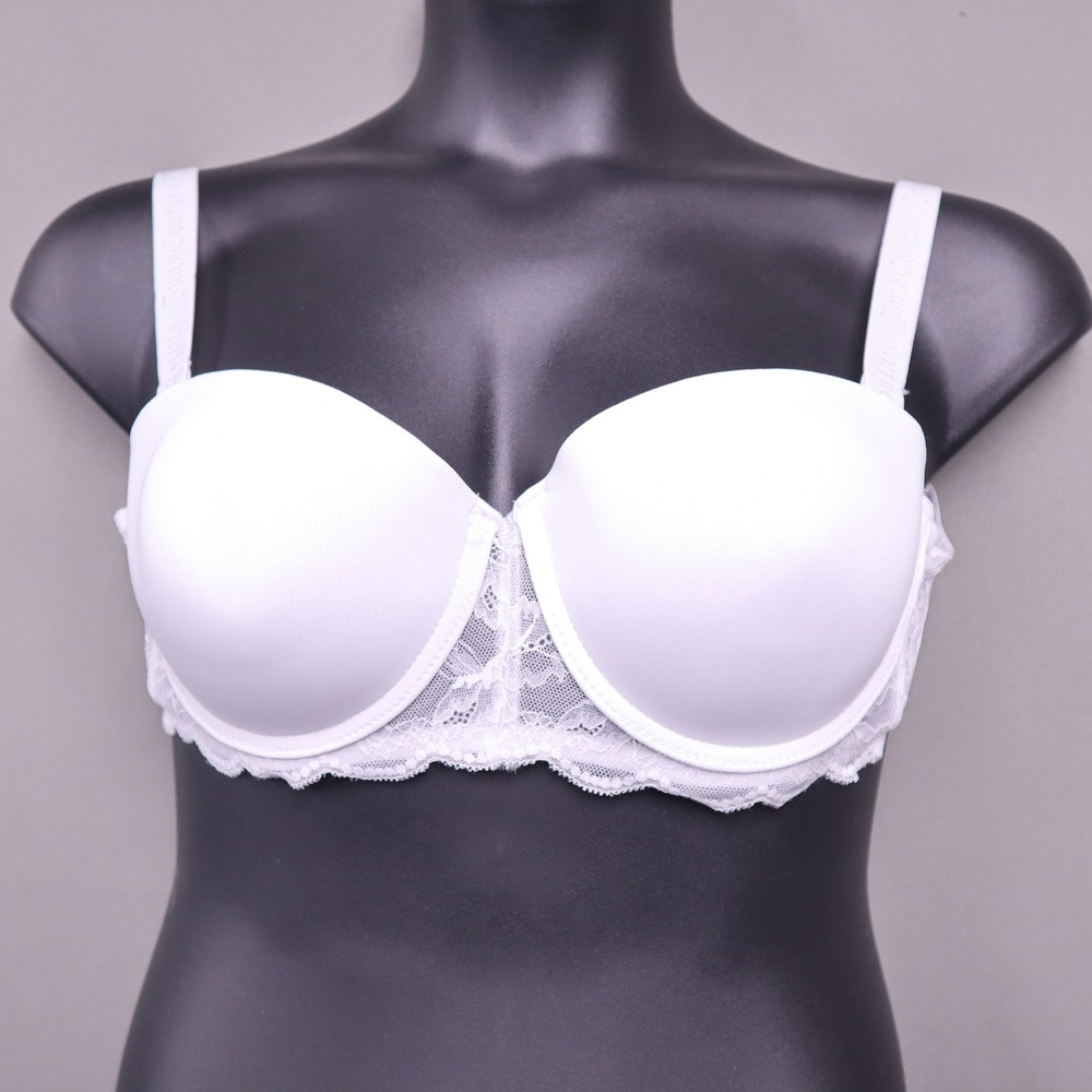 Juicy Couture 3 Pack Underwire Lace Trim Bras Black White Pink 38C 7546-131
